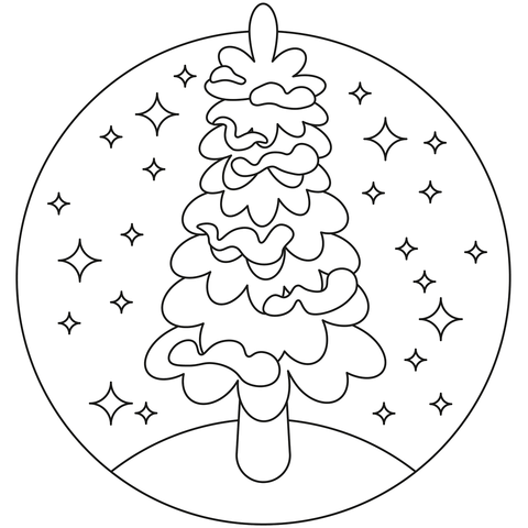 Evergreen Tree Coloring Page